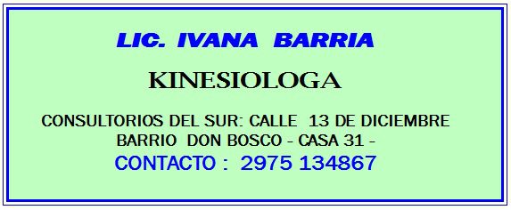 LIC. IVANA BARRIA (KINESIOLOGA)